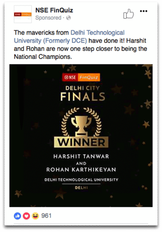 Sponsored Post for Delhi City Finals Results.
