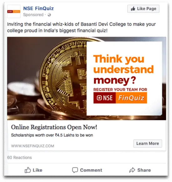 Pre-hype ad targeted at the students of Chetana College, Mumbai